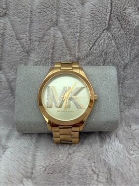 Michael Kors Gold Logo Crystal Dial Bracelet Watch